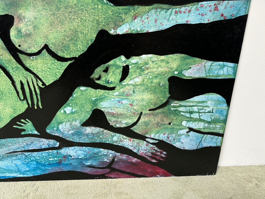 Gerrit Greve (1948-2024, Cardiff by the Sea, CA) Original Acrylic Painting On Board Titled “The Mermaids” Unsigned 60” X 36” Estimate $2,200 - $2,700 [Photo 4]