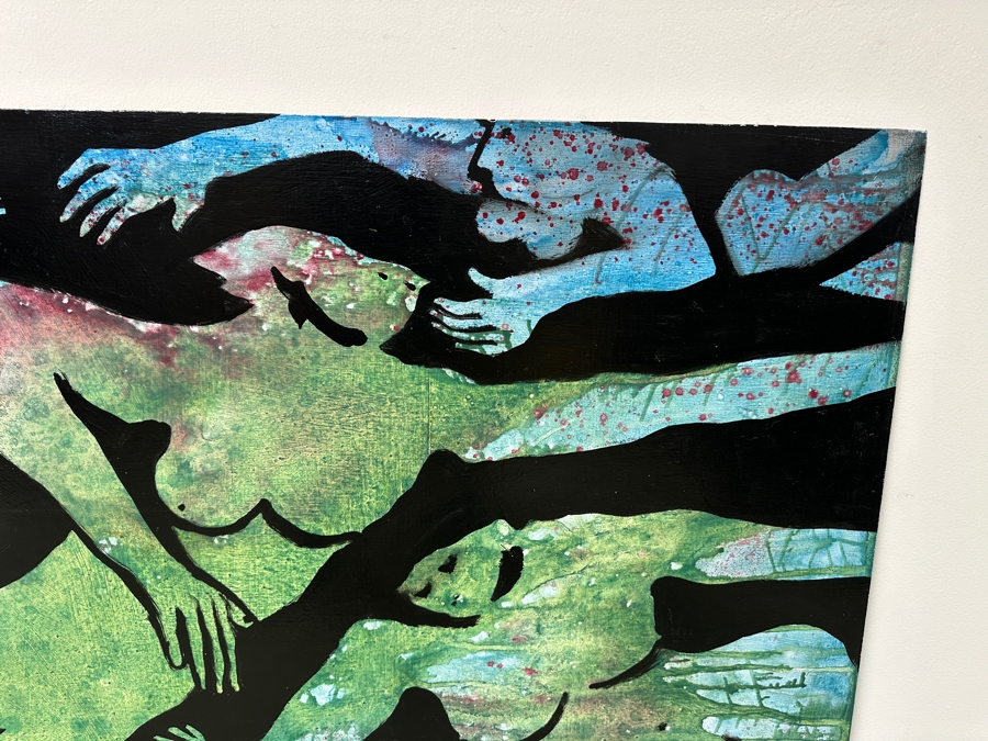 Gerrit Greve (1948-2024, Cardiff by the Sea, CA) Original Acrylic Painting On Board Titled “The Mermaids” Unsigned 60” X 36” Estimate $2,200 - $2,700 [Photo 5]