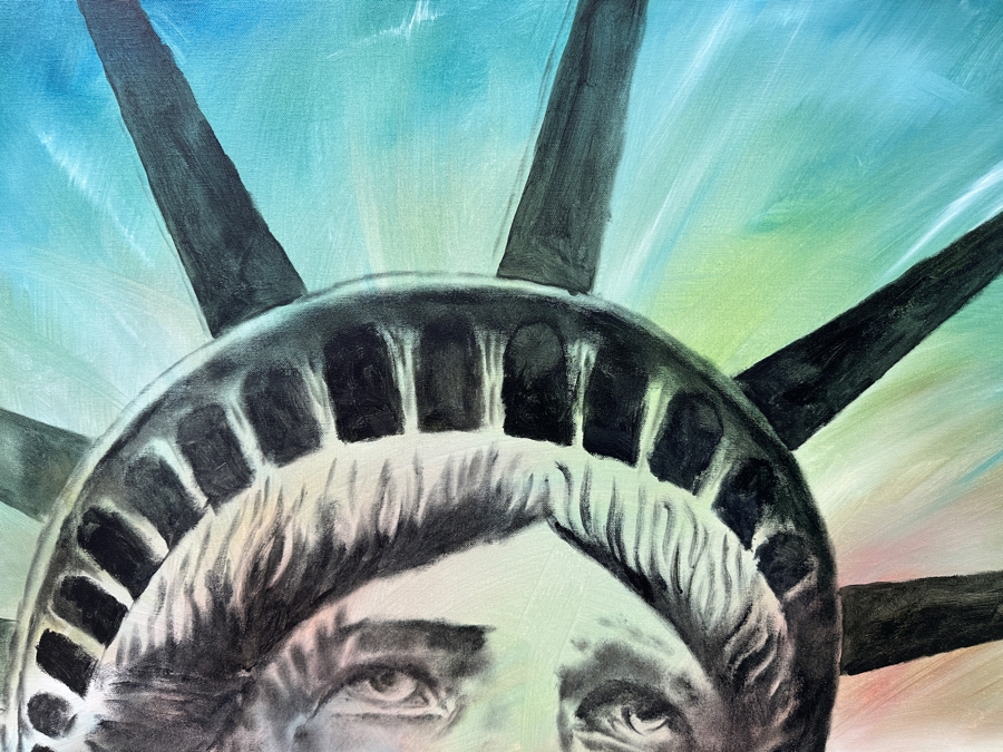 Gerrit Greve (1948-2024, Cardiff by the Sea, CA) Original Acrylic Painting On Canvas Untitled Statue of Liberty Unsigned 36” x 36” Estimate $1,300 - $1,600 [Photo 3]