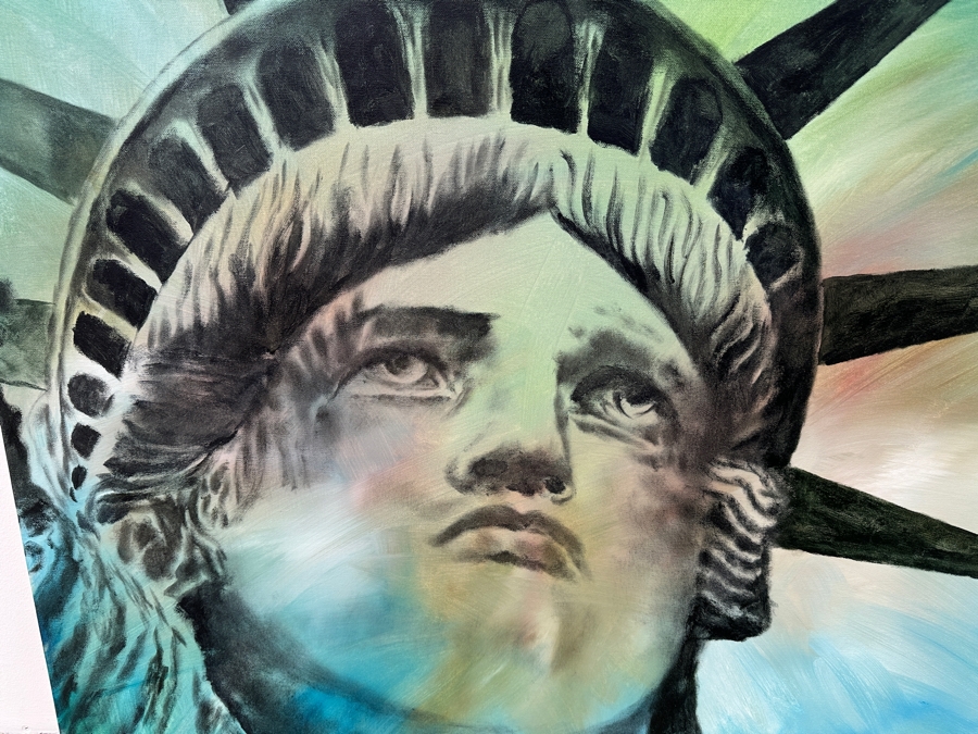 Gerrit Greve (1948-2024, Cardiff by the Sea, CA) Original Acrylic Painting On Canvas Untitled Statue of Liberty Unsigned 36” x 36” Estimate $1,300 - $1,600 [Photo 2]