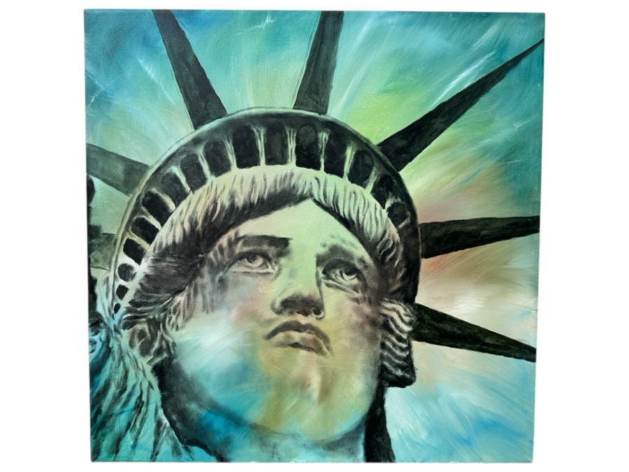 Gerrit Greve (1948-2024, Cardiff by the Sea, CA) Original Acrylic Painting On Canvas Untitled Statue of Liberty Unsigned 36” x 36” Estimate $1,300 - $1,600