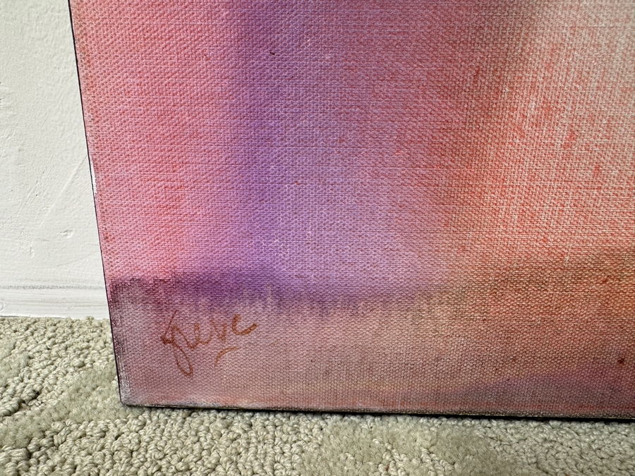 Gerrit Greve (1948-2024, Cardiff by the Sea, CA) Original Acrylic Painting On Canvas Titled “Flowers” Signed Verso Dated 2019 40” X 30” Estimate $1,200 - $1,500 [Photo 3]