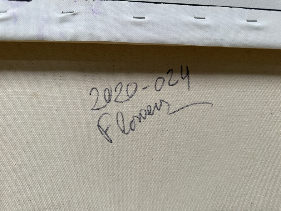 Gerrit Greve (1948-2024, Cardiff by the Sea, CA) Original Acrylic Painting On Canvas Titled “Flowers” Signed Verso Dated 2020 40” X 30” Estimate $1,200 - $1,500 [Photo 8]