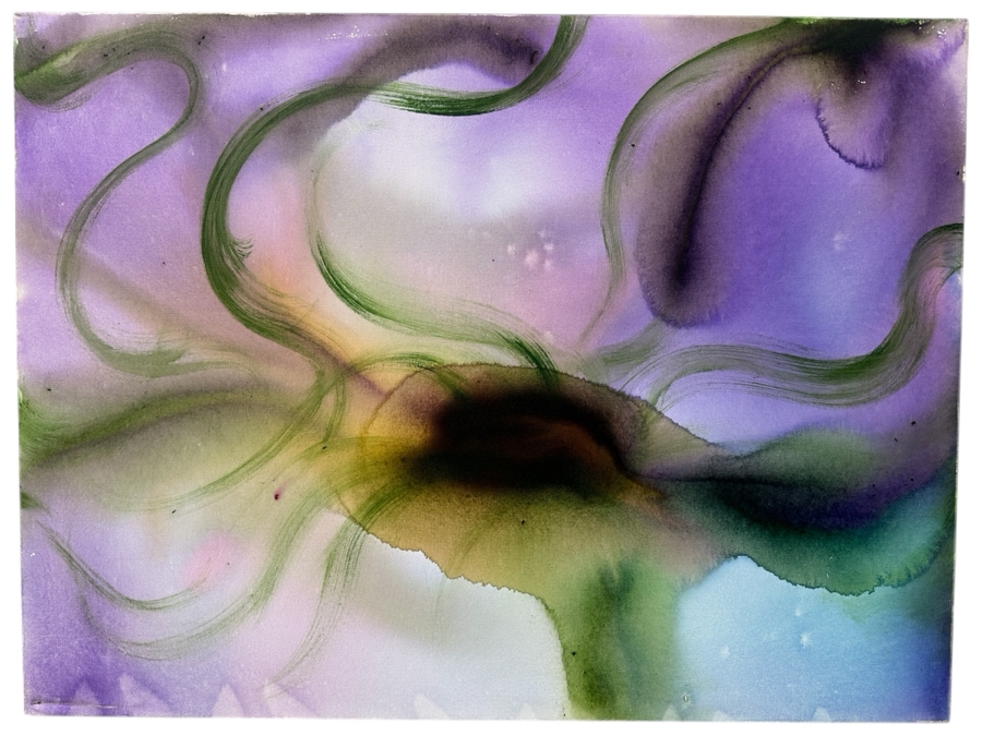 Gerrit Greve (1948-2024, Cardiff by the Sea, CA) Original Acrylic Painting On Canvas Titled “Flowers” Signed Verso Dated 2020 40” X 30” Estimate $1,200 - $1,500