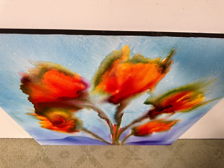 Gerrit Greve (1948-2024, Cardiff by the Sea, CA) Original Acrylic Painting On Canvas Titled “Flowers” Signed Verso Dated 2020 36” X 36” Estimate $1,300 - $1,600 [Photo 4]