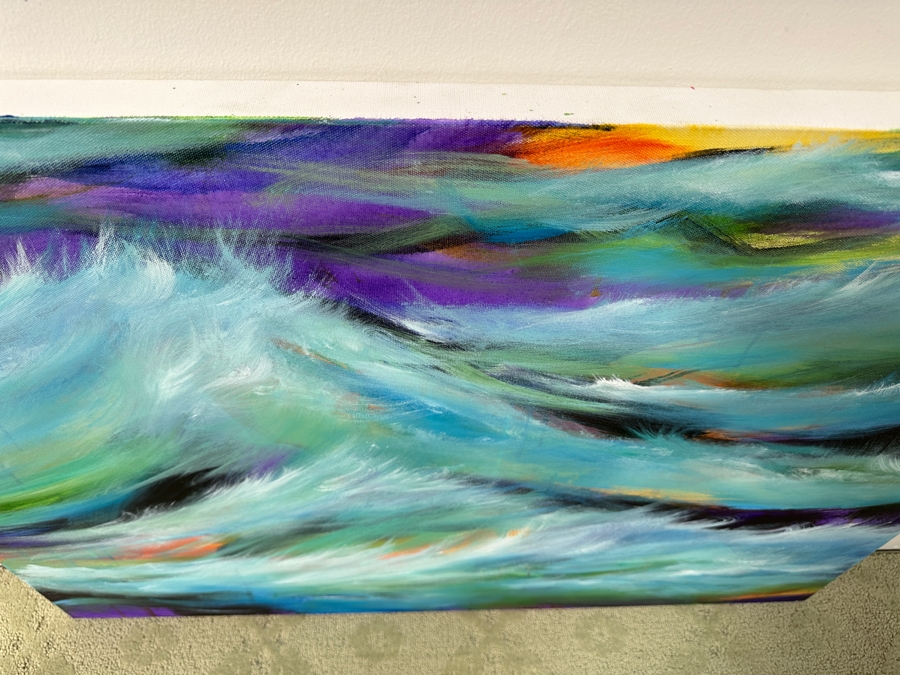 Gerrit Greve (1948-2024, Cardiff by the Sea, CA) Original Acrylic Painting On Canvas Titled “January Ocean 5” Signed Verso Dated 2015 40” X 30” Estimate $1,200 - $1,500 [Photo 4]