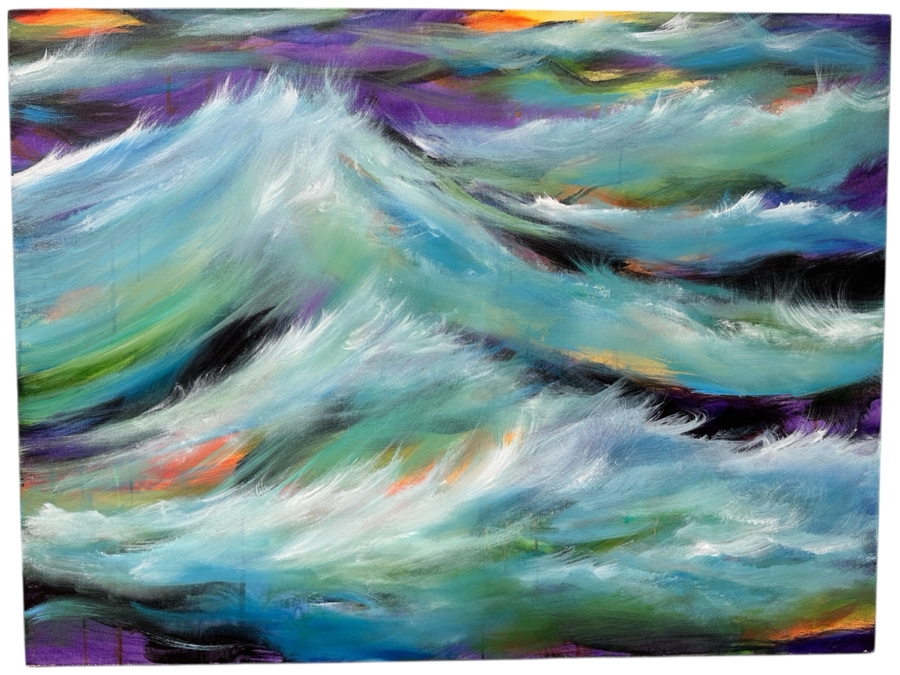 Gerrit Greve (1948-2024, Cardiff by the Sea, CA) Original Acrylic Painting On Canvas Titled “January Ocean 5” Signed Verso Dated 2015 40” X 30” Estimate $1,200 - $1,500
