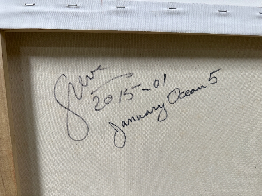 Gerrit Greve (1948-2024, Cardiff by the Sea, CA) Original Acrylic Painting On Canvas Titled “January Ocean 5” Signed Verso Dated 2015 40” X 30” Estimate $1,200 - $1,500 [Photo 6]