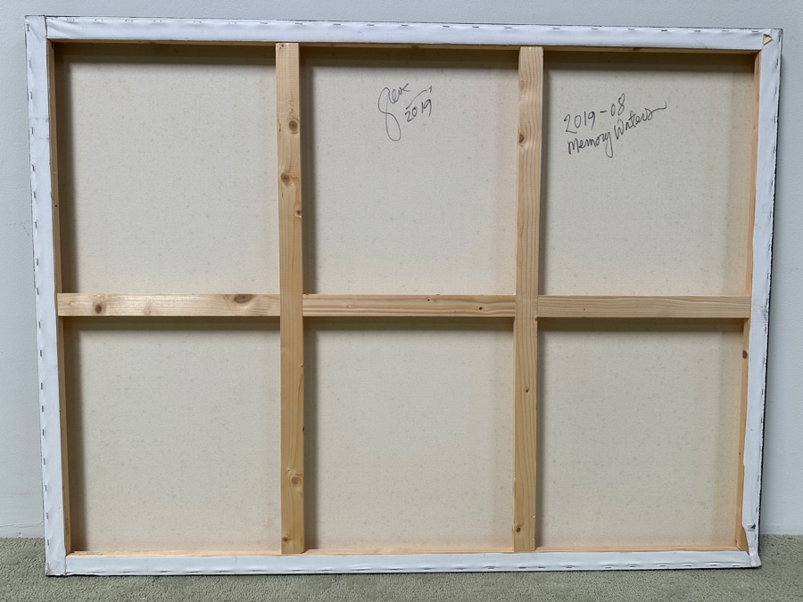 Gerrit Greve (1948-2024, Cardiff by the Sea, CA) Original Acrylic Painting On Canvas Titled “Memory Waters” Signed Verso Dated 2019 48” X 36” Estimate $1,700 - $2,200 [Photo 5]