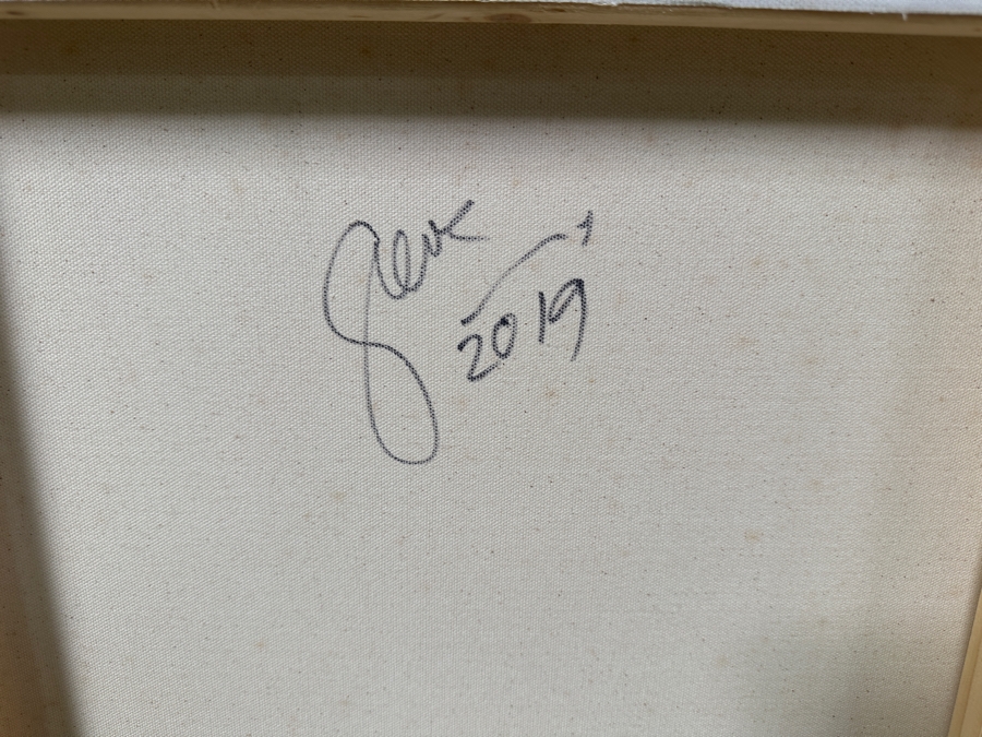 Gerrit Greve (1948-2024, Cardiff by the Sea, CA) Original Acrylic Painting On Canvas Titled “Memory Waters” Signed Verso Dated 2019 48” X 36” Estimate $1,700 - $2,200 [Photo 6]