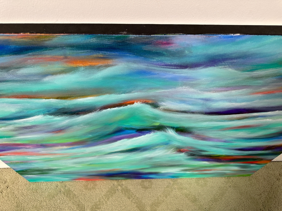 Gerrit Greve (1948-2024, Cardiff by the Sea, CA) Original Acrylic Painting On Canvas Titled “Memory Waters” Signed Verso Dated 2019 48” X 36” Estimate $1,700 - $2,200 [Photo 4]