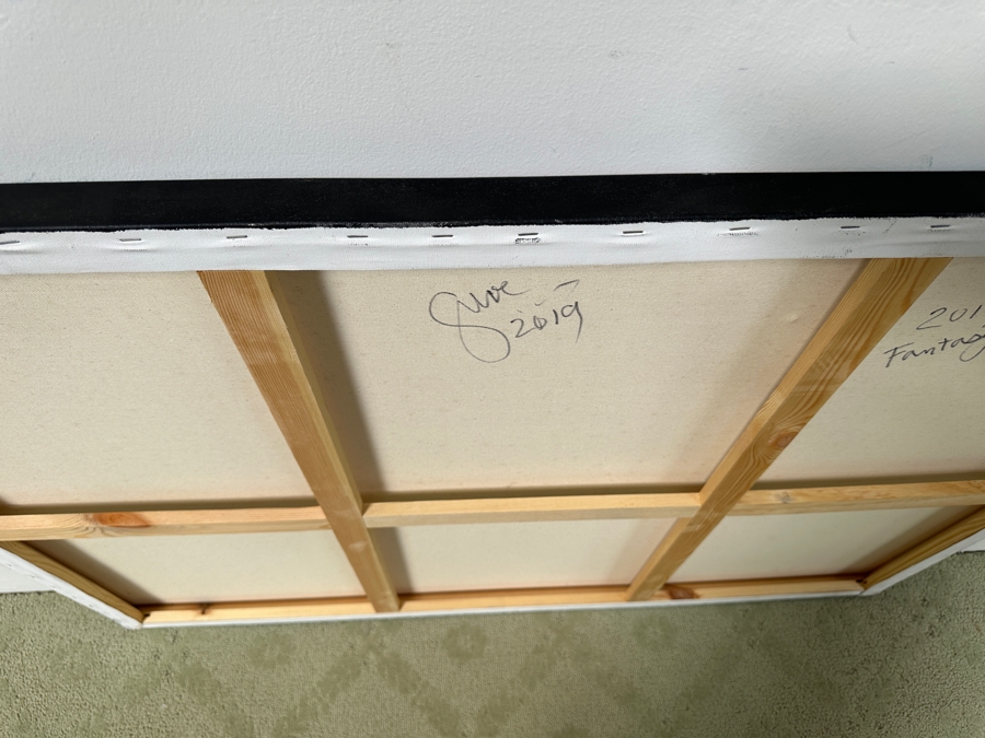 Gerrit Greve (1948-2024, Cardiff by the Sea, CA) Original Acrylic Painting On Canvas Titled “Fantasy Waters” Signed Verso Dated 2019 48” X 36” Estimate $1,700 - $2,200 [Photo 9]