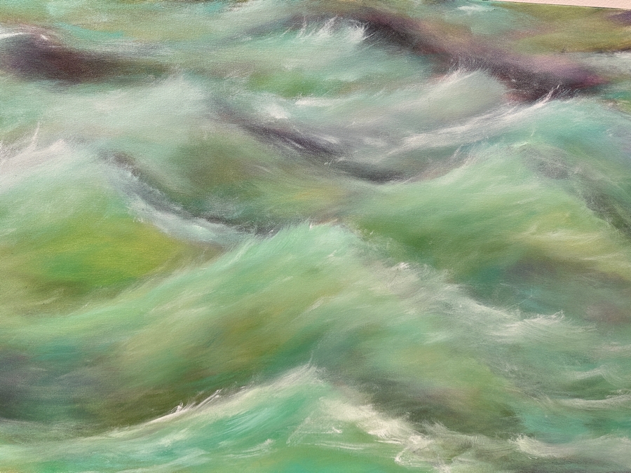 Gerrit Greve (1948-2024, Cardiff by the Sea, CA) Original Acrylic Painting On Canvas Untitled Waves Signed Verso Dated 2015 48” X 24” Estimate $1,150 - $1,400 [Photo 3]