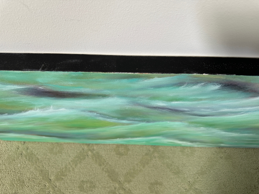 Gerrit Greve (1948-2024, Cardiff by the Sea, CA) Original Acrylic Painting On Canvas Untitled Waves Signed Verso Dated 2015 48” X 24” Estimate $1,150 - $1,400 [Photo 6]