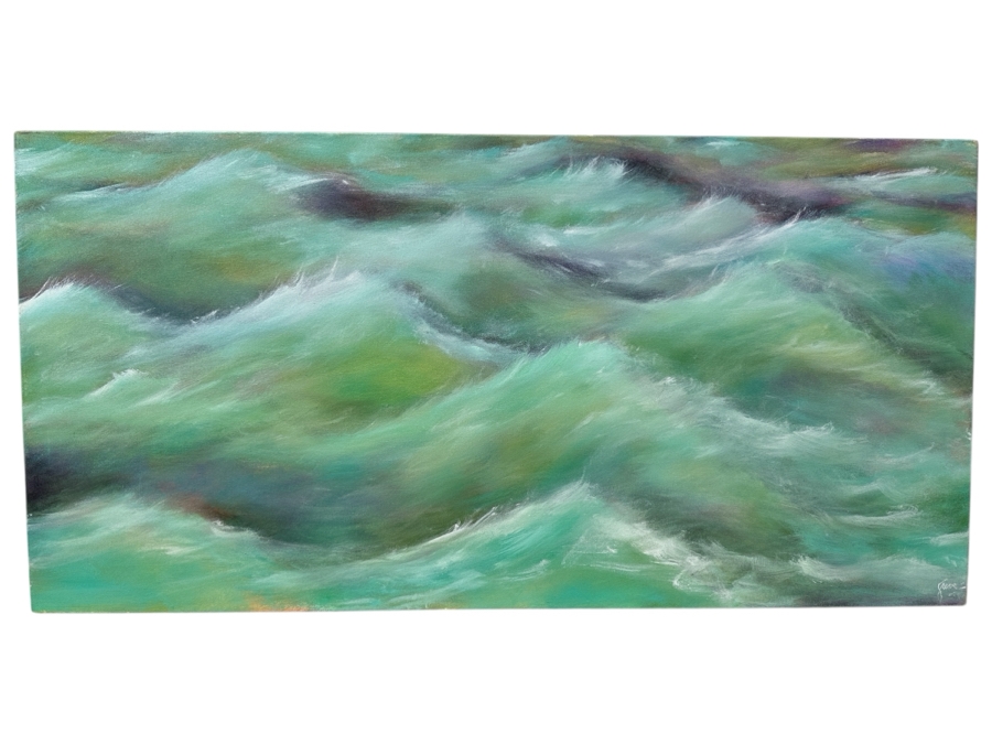Gerrit Greve (1948-2024, Cardiff by the Sea, CA) Original Acrylic Painting On Canvas Untitled Waves Signed Verso Dated 2015 48” X 24” Estimate $1,150 - $1,400