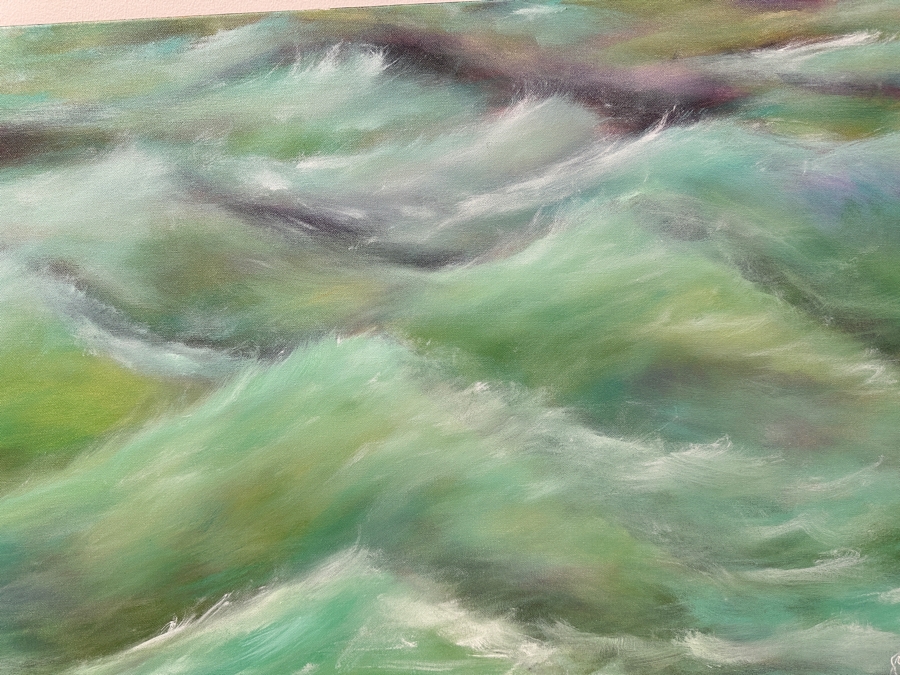 Gerrit Greve (1948-2024, Cardiff by the Sea, CA) Original Acrylic Painting On Canvas Untitled Waves Signed Verso Dated 2015 48” X 24” Estimate $1,150 - $1,400 [Photo 4]