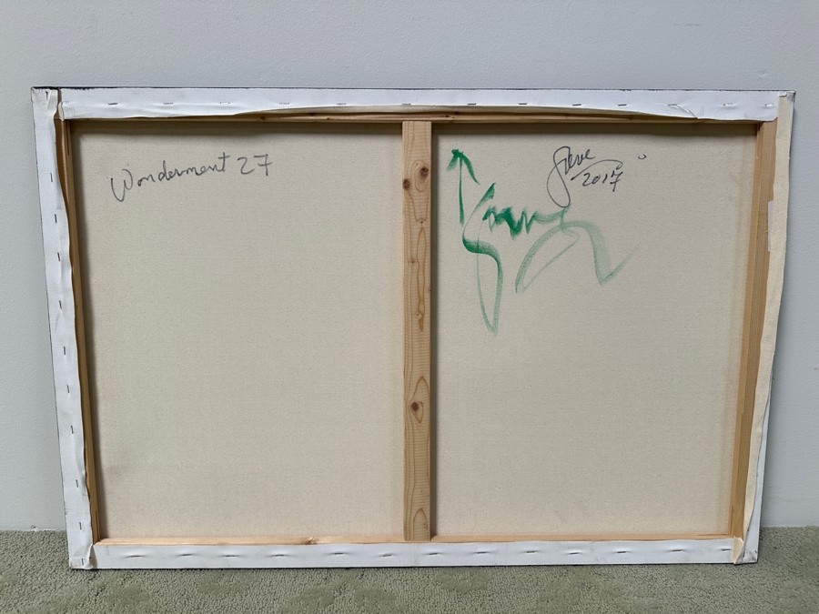 Gerrit Greve (1948-2024, Cardiff by the Sea, CA) Original Acrylic Painting On Canvas Titled “Wonderment 27” Signed Verso Dated 2017 36” X 24” Estimate $900 - $1,100 [Photo 4]