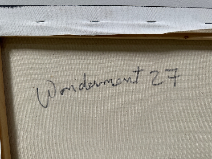 Gerrit Greve (1948-2024, Cardiff by the Sea, CA) Original Acrylic Painting On Canvas Titled “Wonderment 27” Signed Verso Dated 2017 36” X 24” Estimate $900 - $1,100 [Photo 6]