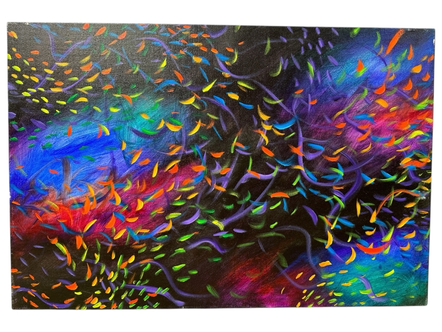 Gerrit Greve (1948-2024, Cardiff by the Sea, CA) Original Acrylic Painting On Canvas Titled “Wonderment 27” Signed Verso Dated 2017 36” X 24” Estimate $900 - $1,100