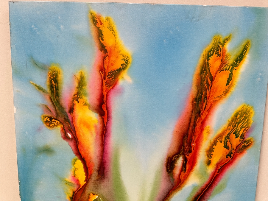 Gerrit Greve (1948-2024, Cardiff by the Sea, CA) Original Acrylic Painting On Canvas Titled “Flowers” Signed Verso Dated 2020 30” X 40” Estimate $1,200 - $1,500 [Photo 2]