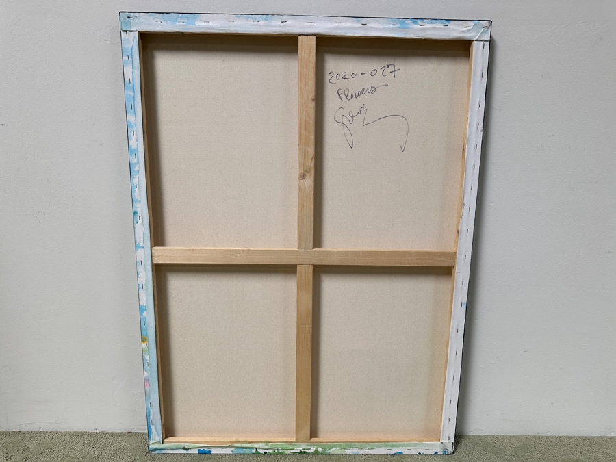 Gerrit Greve (1948-2024, Cardiff by the Sea, CA) Original Acrylic Painting On Canvas Titled “Flowers” Signed Verso Dated 2020 30” X 40” Estimate $1,200 - $1,500 [Photo 7]