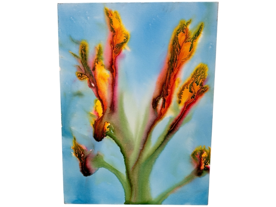 Gerrit Greve (1948-2024, Cardiff by the Sea, CA) Original Acrylic Painting On Canvas Titled “Flowers” Signed Verso Dated 2020 30” X 40” Estimate $1,200 - $1,500