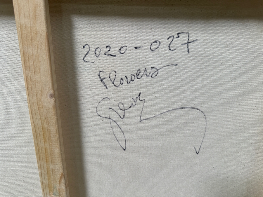 Gerrit Greve (1948-2024, Cardiff by the Sea, CA) Original Acrylic Painting On Canvas Titled “Flowers” Signed Verso Dated 2020 30” X 40” Estimate $1,200 - $1,500 [Photo 8]