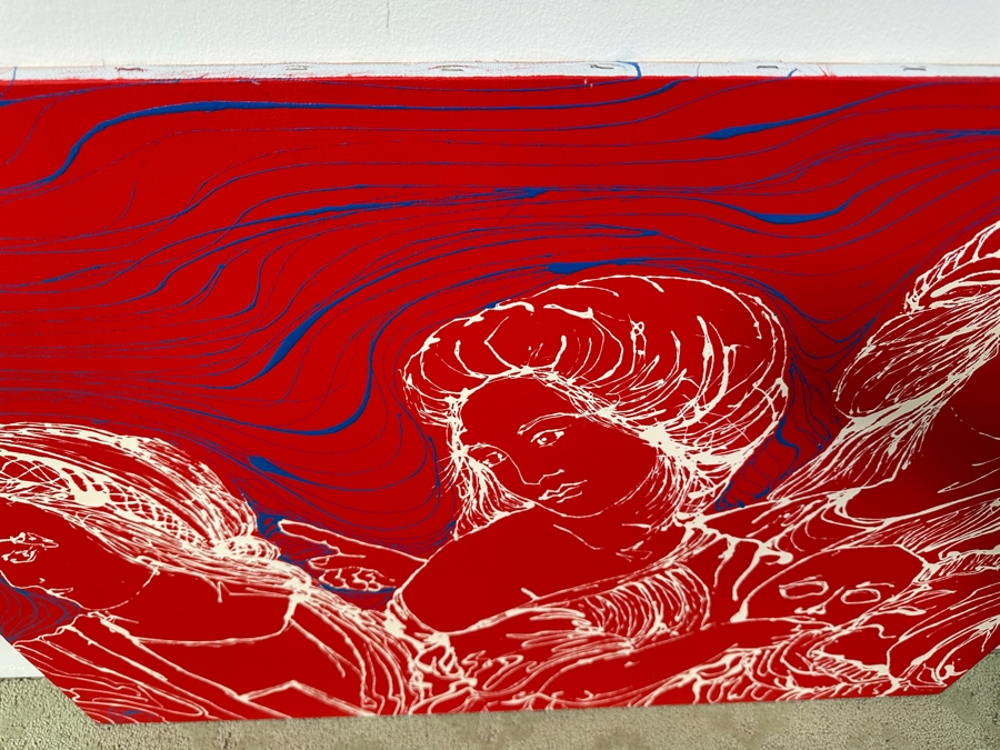 Gerrit Greve (1948-2024, Cardiff by the Sea, CA) Original Acrylic Painting On Canvas Titled “3 Muses (After Raphael)” Signed Bottom Left 40” X 30” Estimate $1,200 - $1,500 [Photo 7]