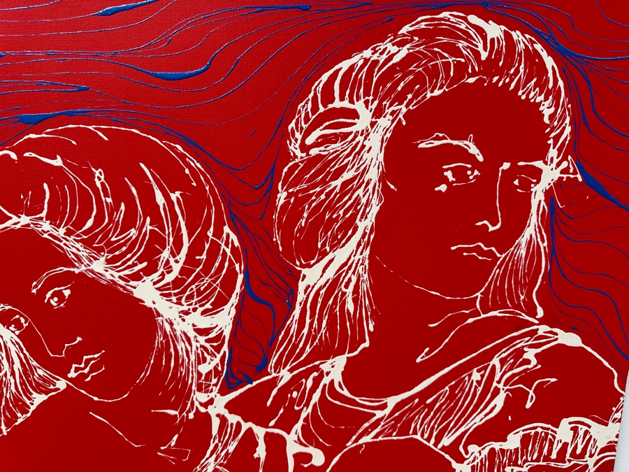 Gerrit Greve (1948-2024, Cardiff by the Sea, CA) Original Acrylic Painting On Canvas Titled “3 Muses (After Raphael)” Signed Bottom Left 40” X 30” Estimate $1,200 - $1,500 [Photo 2]