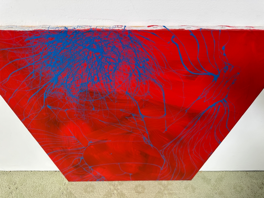 Gerrit Greve (1948-2024, Cardiff by the Sea, CA) Original Acrylic Drip Painting On Canvas Untitled Unsigned 30” X 40” Estimate $1,200 - $1,500 [Photo 5]