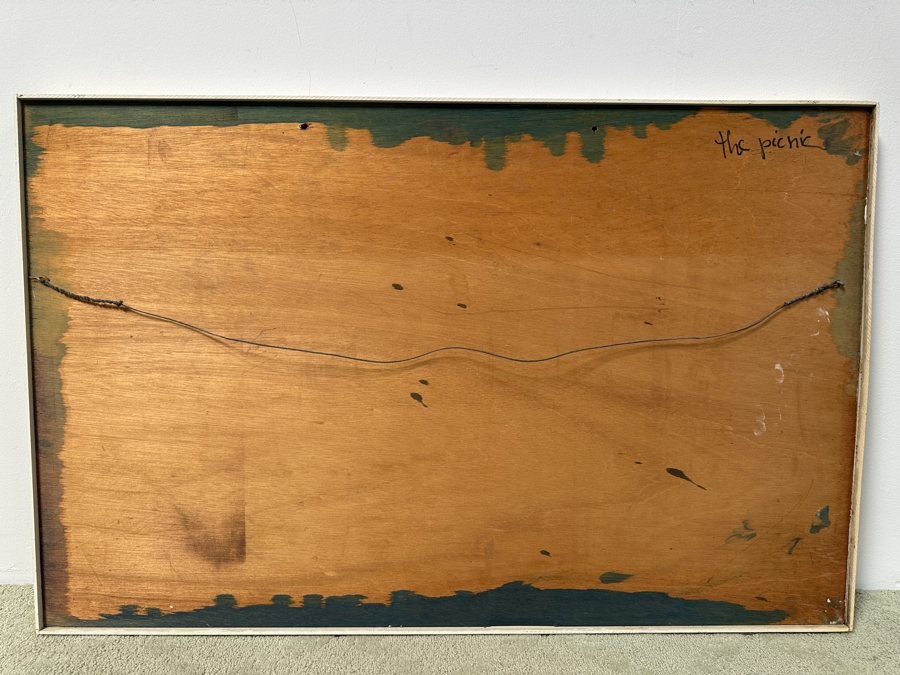 Gerrit Greve (1948-2024, Cardiff by the Sea, CA) Original Acrylic Painting On Board Titled “The Picnic” Signed Bottom Right 47.5” X 30.5” Estimate $1,400 - $1,800 [Photo 8]