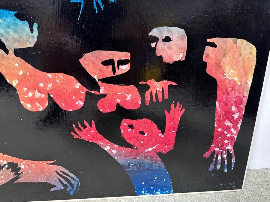 Gerrit Greve (1948-2024, Cardiff by the Sea, CA) Original Acrylic Painting On Board Titled “The Picnic” Signed Bottom Right 47.5” X 30.5” Estimate $1,400 - $1,800 [Photo 2]