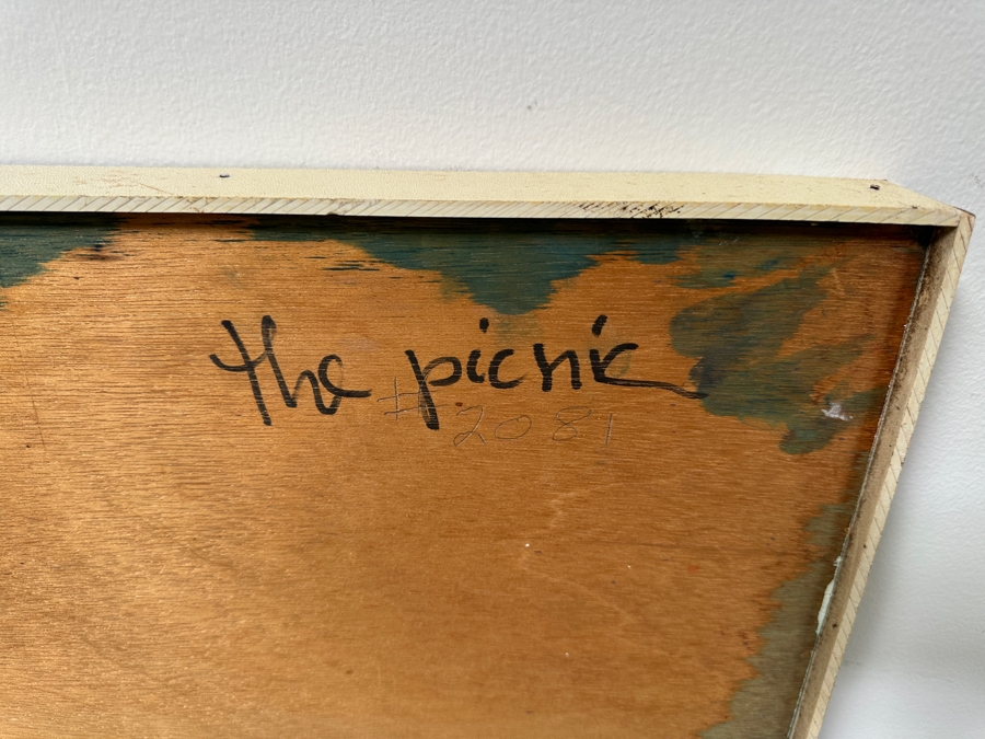 Gerrit Greve (1948-2024, Cardiff by the Sea, CA) Original Acrylic Painting On Board Titled “The Picnic” Signed Bottom Right 47.5” X 30.5” Estimate $1,400 - $1,800 [Photo 9]