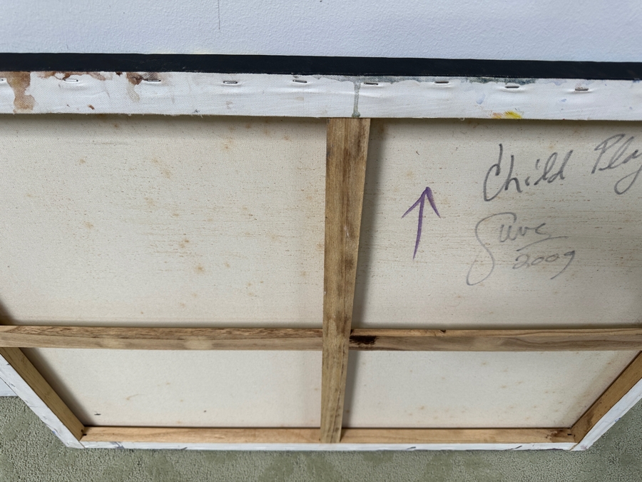 Gerrit Greve (1948-2024, Cardiff by the Sea, CA) Original Acrylic Painting On Canvas Titled “Child Play” Signed Verso Dated 2009 30” X 40” Estimate $1,200 - $1,500 [Photo 8]