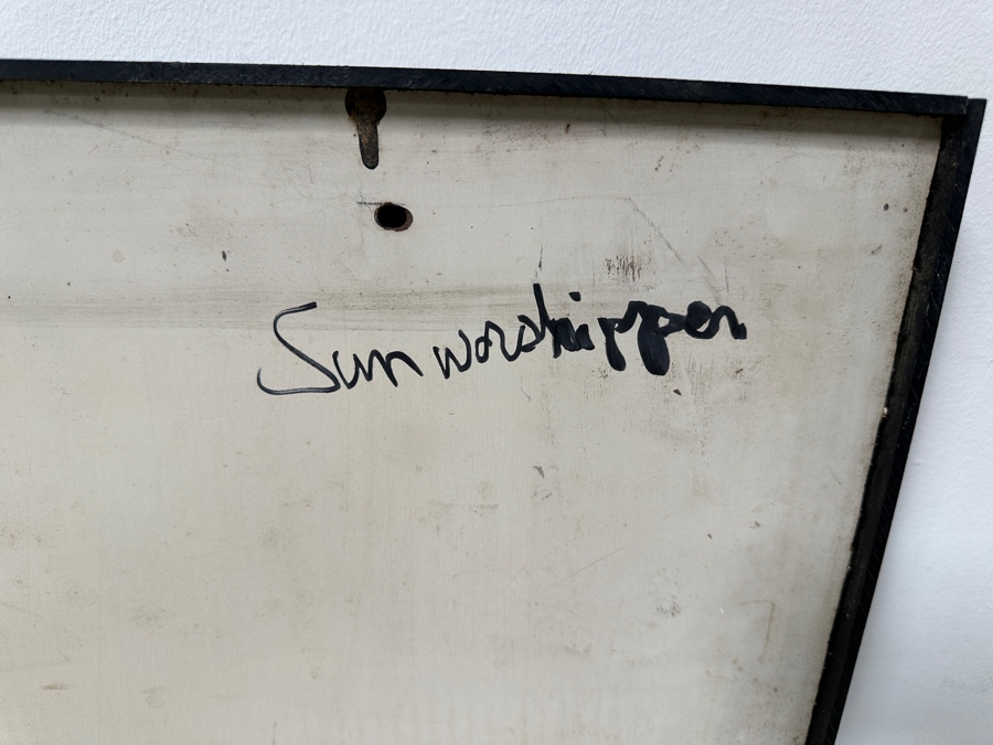 Gerrit Greve (1948-2024, Cardiff by the Sea, CA) Original Acrylic Painting On Canvas Titled “Sun Worshipper” Signed Bottom Right 28” X 44” Estimate $1,200 - $1,500 [Photo 8]