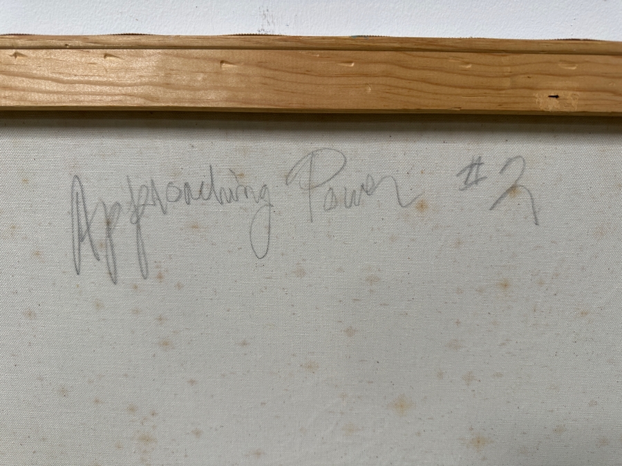 Gerrit Greve (1948-2024, Cardiff by the Sea, CA) Original Acrylic Drip Painting On Canvas Titled “Approaching Power #2 Black Horse” Signed Bottom Right and Verso 36” X 48” Estimate $1,700 - $2,200 [Photo 9]