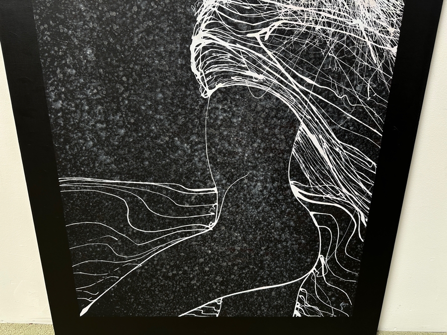 Gerrit Greve (1948-2024, Cardiff by the Sea, CA) Original Acrylic Drip Painting On Canvas Untitled Signed Bottom Right 36” X 48” Estimate $1,700 - $2,200 [Photo 3]