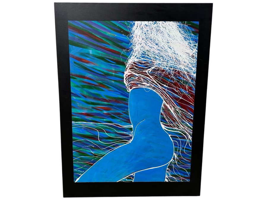 Gerrit Greve (1948-2024, Cardiff by the Sea, CA) Original Acrylic Drip Painting On Canvas Untitled Signed Bottom Right 36” X 48” Estimate $1,700 - $2,200