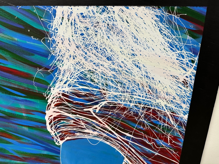 Gerrit Greve (1948-2024, Cardiff by the Sea, CA) Original Acrylic Drip Painting On Canvas Untitled Signed Bottom Right 36” X 48” Estimate $1,700 - $2,200 [Photo 3]