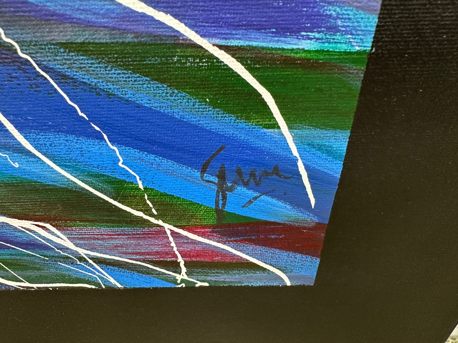 Gerrit Greve (1948-2024, Cardiff by the Sea, CA) Original Acrylic Drip Painting On Canvas Untitled Signed Bottom Right 36” X 48” Estimate $1,700 - $2,200 [Photo 5]