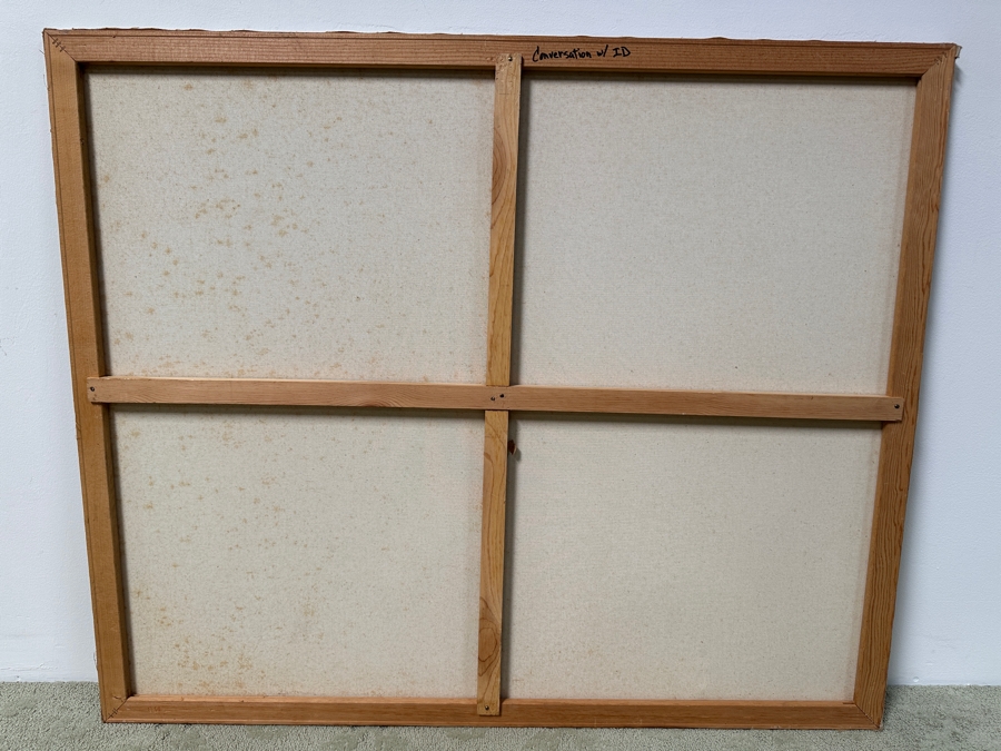 Gerrit Greve (1948-2024, Cardiff by the Sea, CA) Original Acrylic Painting On Canvas Titled “Conversation w/ ID” Signed Bottom Right 48” X 40” Estimate $1,900 - $2,400 [Photo 8]