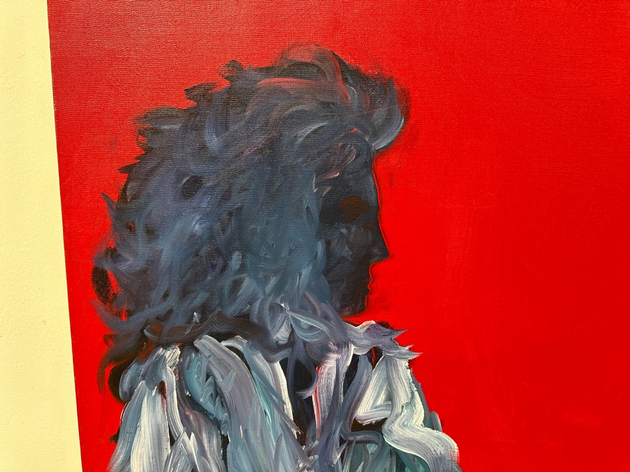 Gerrit Greve (1948-2024, Cardiff by the Sea, CA) Original Acrylic Painting On Canvas Titled “Conversation w/ ID” Signed Bottom Right 48” X 40” Estimate $1,900 - $2,400 [Photo 2]