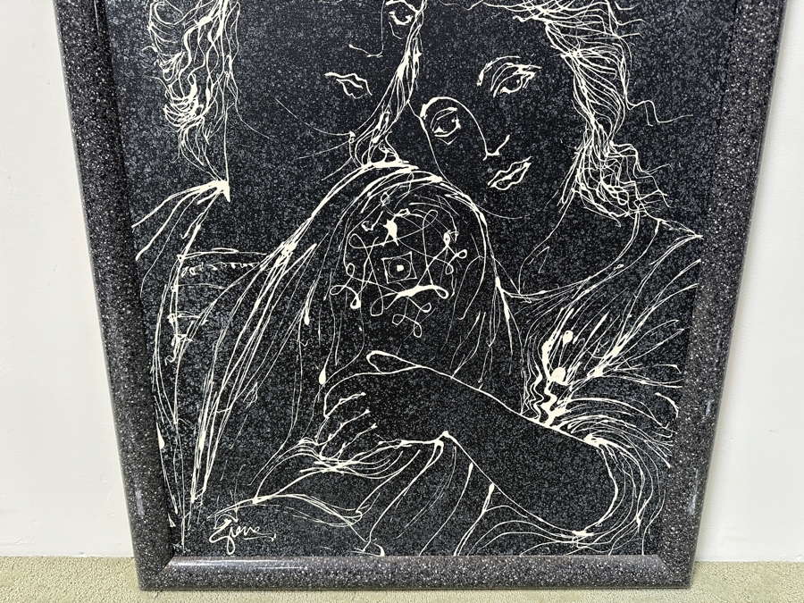 Gerrit Greve (1948-2024, Cardiff by the Sea, CA) Original Acrylic Painting On Canvas Titled “Two Muses - After Raphael” Signed Bottom Left 28.5” X 38” Framed: 34.5” 44.5 Estimate $1,500 - $1,900 [Photo 4]