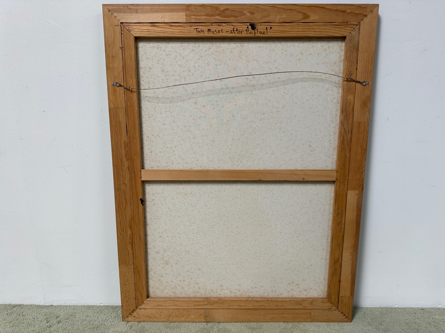 Gerrit Greve (1948-2024, Cardiff by the Sea, CA) Original Acrylic Painting On Canvas Titled “Two Muses - After Raphael” Signed Bottom Left 28.5” X 38” Framed: 34.5” 44.5 Estimate $1,500 - $1,900 [Photo 7]