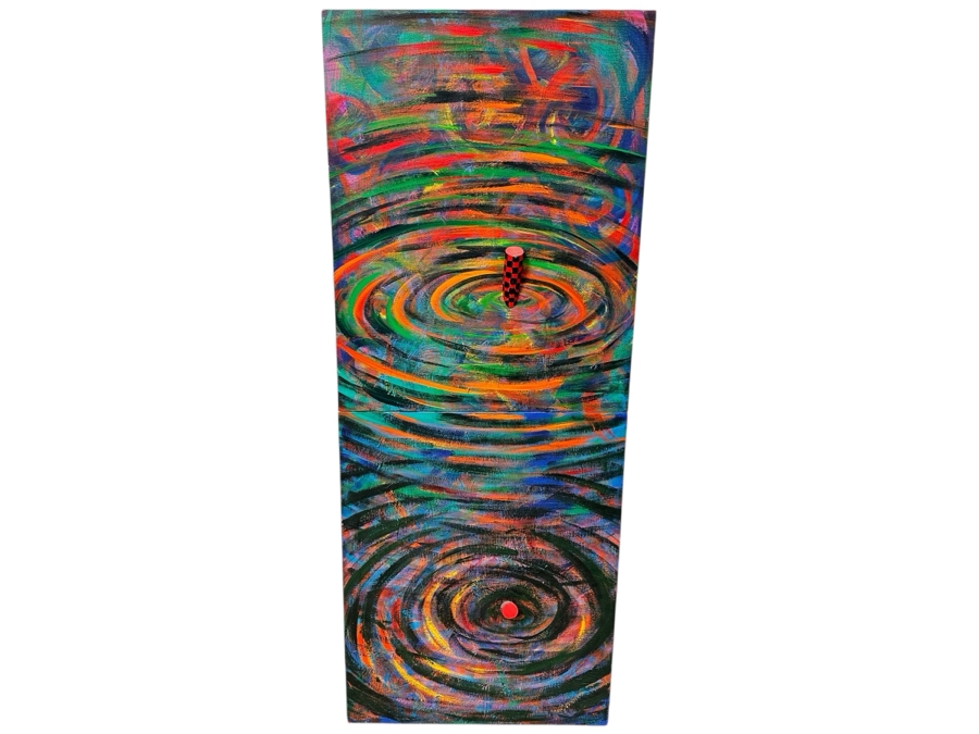 Gerrit Greve (1948-2024, Cardiff by the Sea, CA) Original Acrylic 3D Mixed Media Painting On Canvas Untitled Unsigned 24” X 60” Estimate $1,400 - $1,800