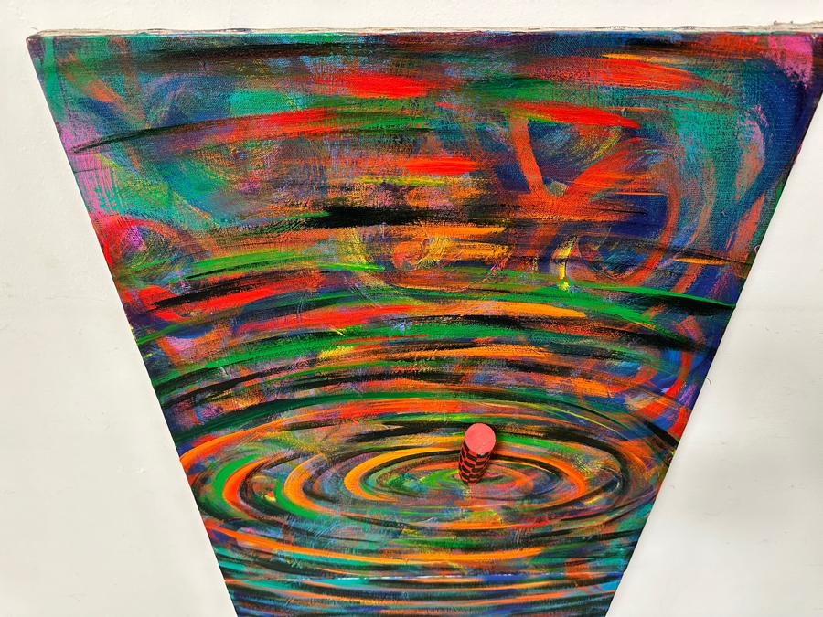 Gerrit Greve (1948-2024, Cardiff by the Sea, CA) Original Acrylic 3D Mixed Media Painting On Canvas Untitled Unsigned 24” X 60” Estimate $1,400 - $1,800 [Photo 8]