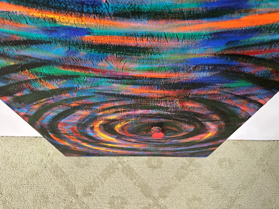 Gerrit Greve (1948-2024, Cardiff by the Sea, CA) Original Acrylic 3D Mixed Media Painting On Canvas Untitled Unsigned 24” X 60” Estimate $1,400 - $1,800 [Photo 7]