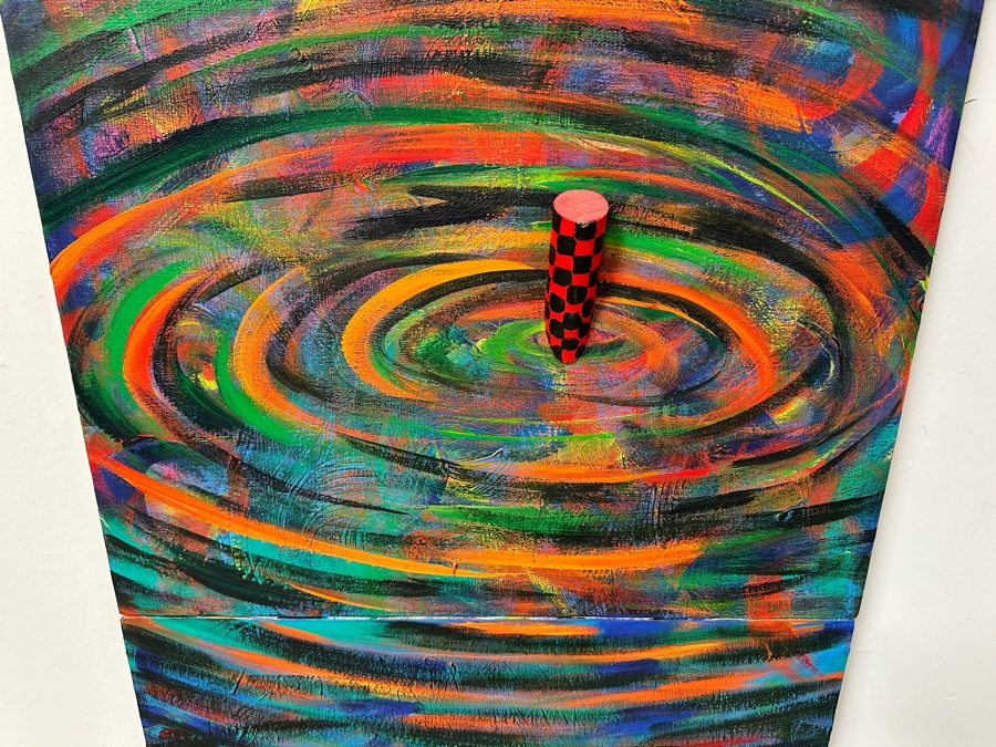 Gerrit Greve (1948-2024, Cardiff by the Sea, CA) Original Acrylic 3D Mixed Media Painting On Canvas Untitled Unsigned 24” X 60” Estimate $1,400 - $1,800 [Photo 2]