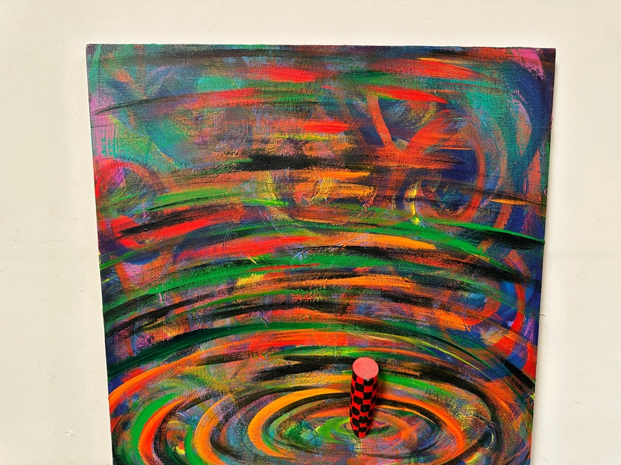 Gerrit Greve (1948-2024, Cardiff by the Sea, CA) Original Acrylic 3D Mixed Media Painting On Canvas Untitled Unsigned 24” X 60” Estimate $1,400 - $1,800 [Photo 5]