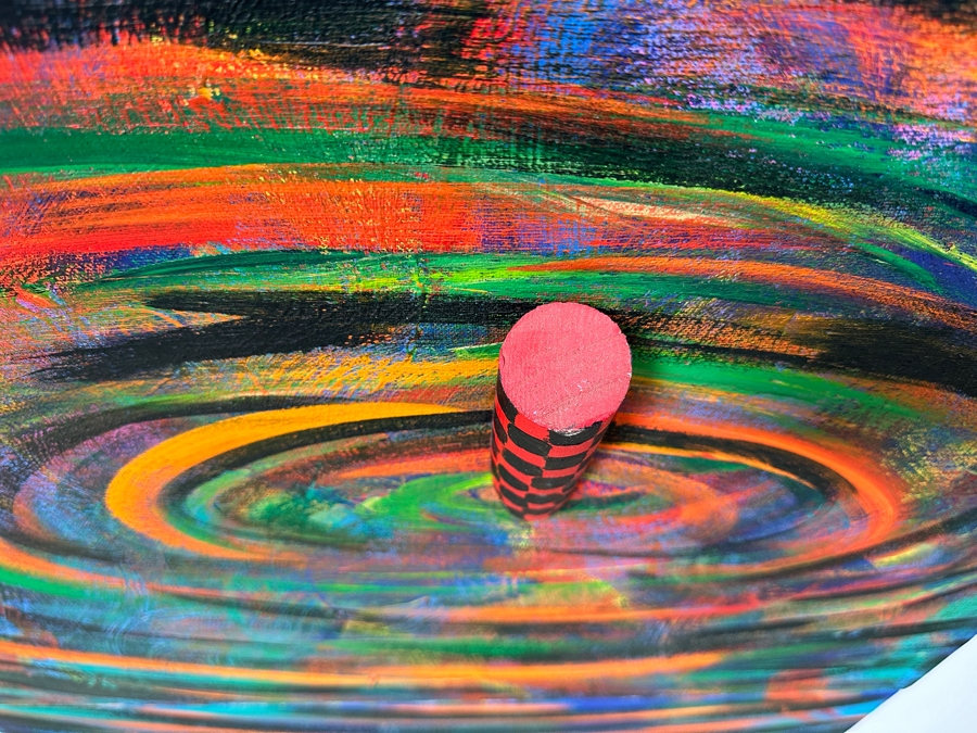 Gerrit Greve (1948-2024, Cardiff by the Sea, CA) Original Acrylic 3D Mixed Media Painting On Canvas Untitled Unsigned 24” X 60” Estimate $1,400 - $1,800 [Photo 4]